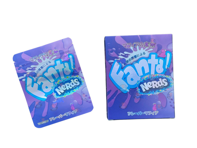 Fanta Nerds Candy Mylar Bags with Boxes 3.5g Box Packaging Holographic
