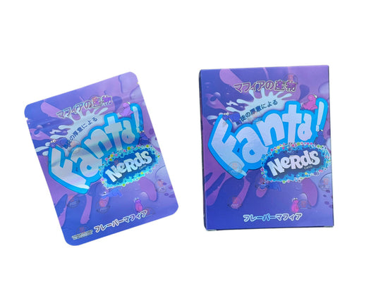 Fanta Nerds Candy Mylar Bags with Boxes 3.5g Box Packaging Holographic