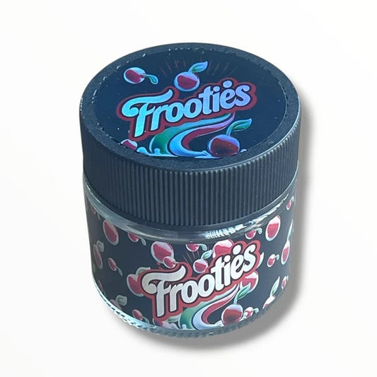 Frooties  3.5g Glass Jars with Holographic Sticker Labels 