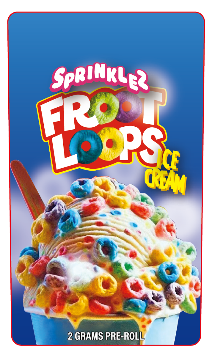 Fruoot Loopz Ice Cream 2 Gram Pre-Roll Holographic Labeling/Stickers Only