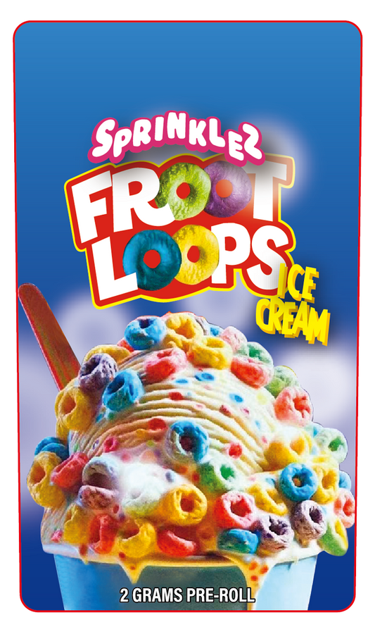 Fruoot Loopz Ice Cream 2 Gram Pre-Roll Holographic Labeling/Stickers Only