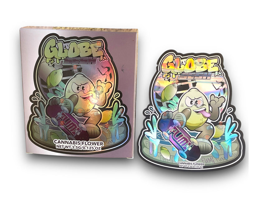 Fumi Globe Sesh Mylar Bags with Boxes 3.5g Box Packaging Holographic