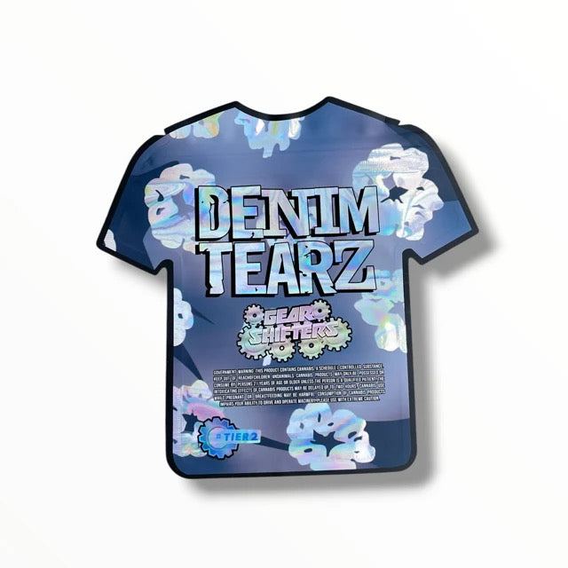 Gear Shifters Denim Tearz Blue T-Shirt Tier 2 Mylar Bag 3.5 G