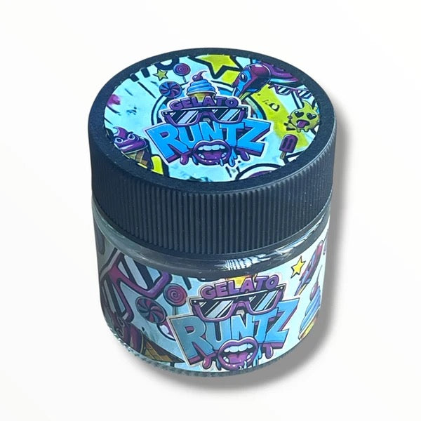 Gelato Runtz 3.5g Glass Jars with Holographic Sticker Labels