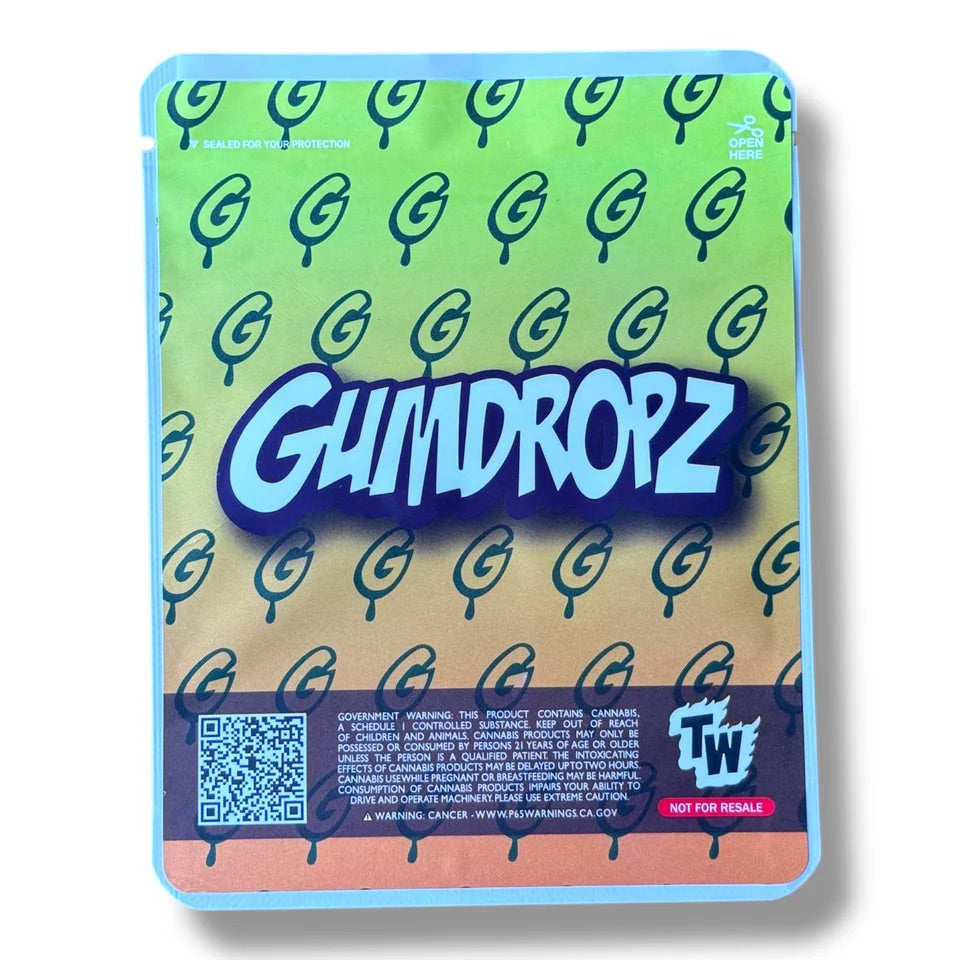 Gumdropz Lemon Head mylar Bags 3.5G -With stickers and label
