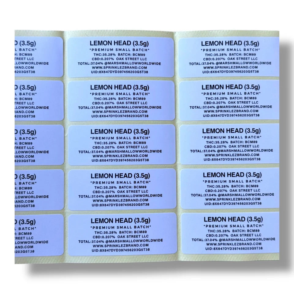 Gumdropz Lemon Head mylar Bags 3.5G With stickers and label