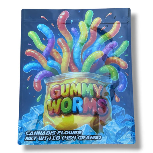 Gummy Worms Mylar Bag 1 Pound