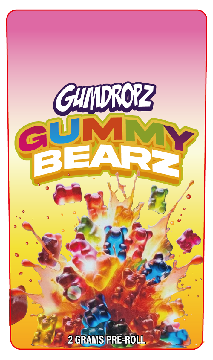 Gummy bearz 2 Gram Pre-Roll Holographic Labeling/Stickers Only