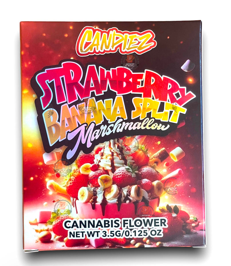 Best Budz Strawberry Banana Split Mylar Bags with Boxes 3.5g Box Packaging Holographic