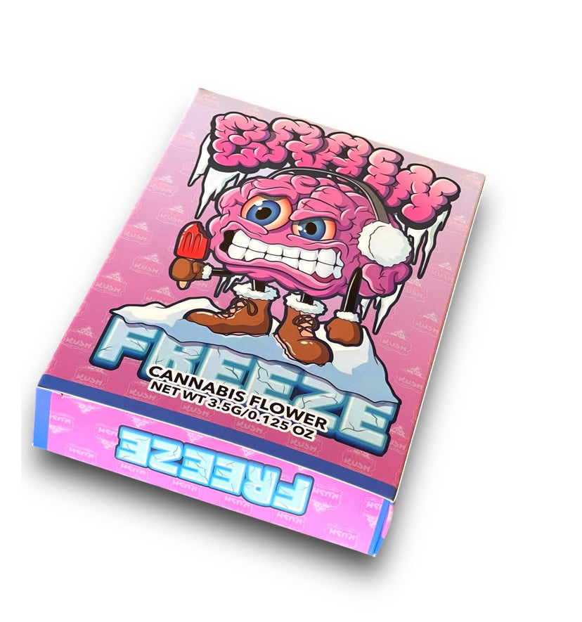 Brain Freeze Mylar Bags with Boxes 3.5g Box Packaging Holographic
