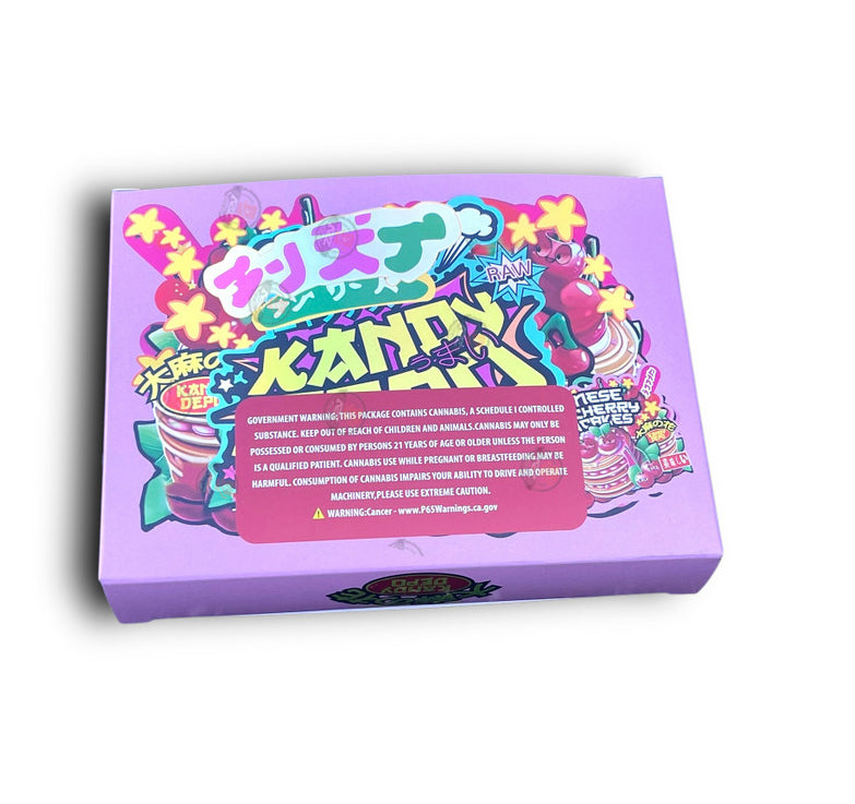 Kandy Depo Japanese Pink Cherry Pancakes Mylar Bags with Boxes 3.5g Box Packaging Holographic