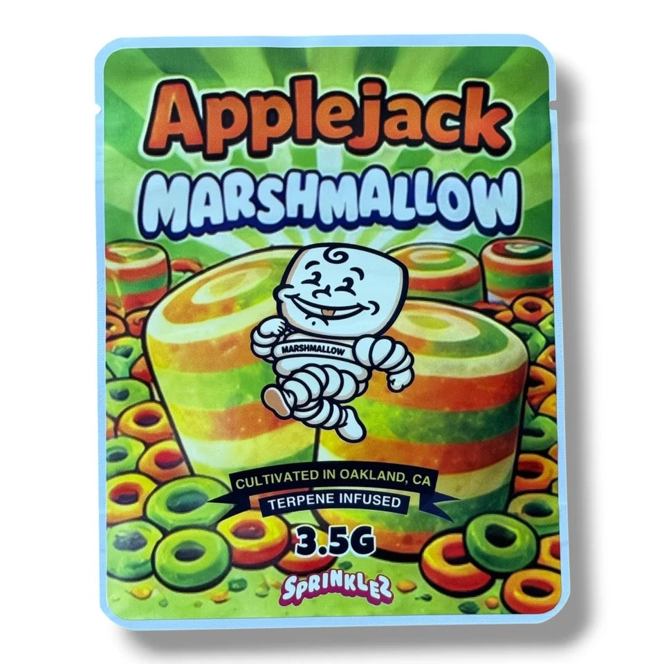 Sprinkles Apple Jack Marshmallow (Soft Sticker) With Stickers and Labels Mylar Bag 3.5 Grams