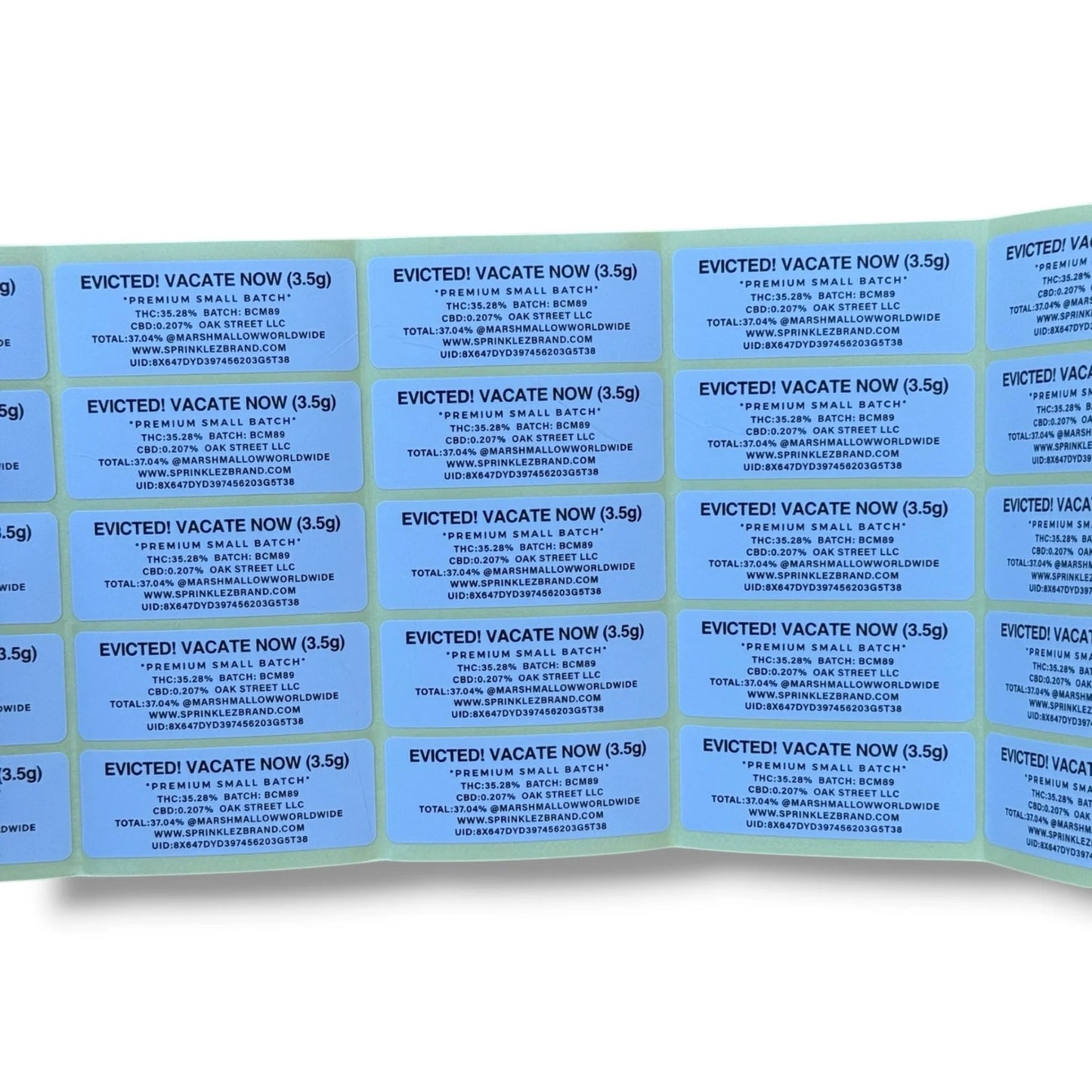 TORCH WORLD EVICTED 3.5G MYLAR  BAGS -WITH STICKERS AND LABEL