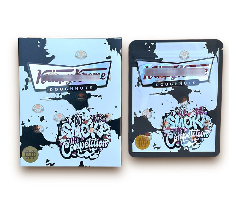 K Kreme Mylar Bags with Boxes 3.5g Box Packaging Holographic