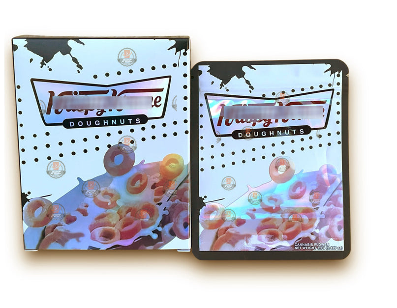 K Kreme Mylar Bags with Boxes 3.5g Box Packaging Holographic