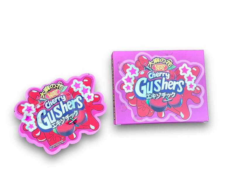 Kandy Depo Cherry Gushers Mylar Bags with Boxes 3.5g Box Packaging Holographic