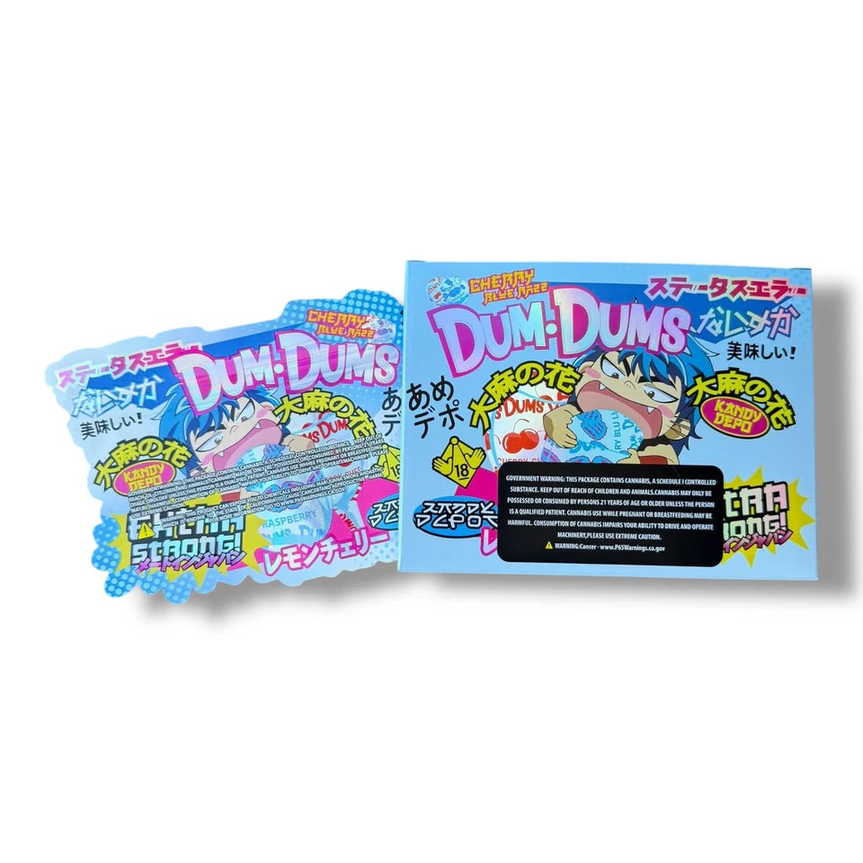 Kandy Depo Dum Dums Cherry Blue Razz Mylar Bag with Box 3.5 Grams