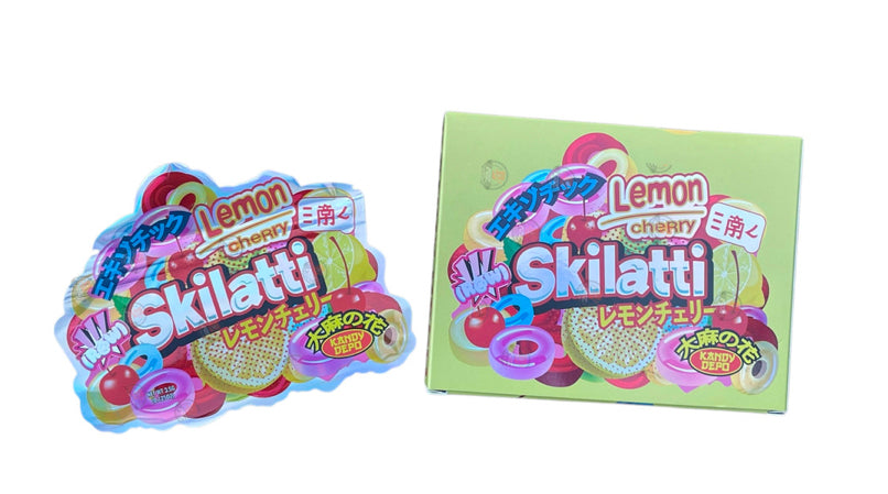 Kandy Depo Lemon Cherry Skilatti Mylar Bags with Boxes 3.5g Box Packaging Holographic