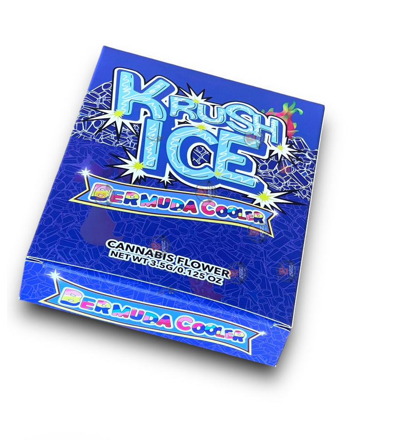 Krush Ice Bermuda Cooler Mylar Bags with Boxes 3.5g Box Packaging Holographic