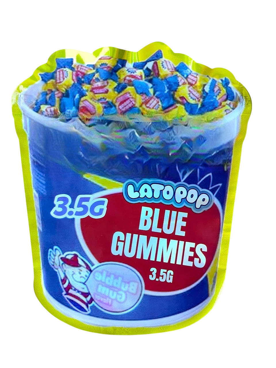 Lato Pop Blue Gummies Bubblegum Mylar Bag 3.5 Grams