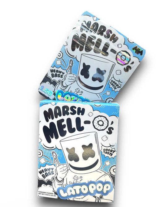 Lato Pop Marshmallow Mylar Bags with Boxes 3.5g Box Packaging Holographic