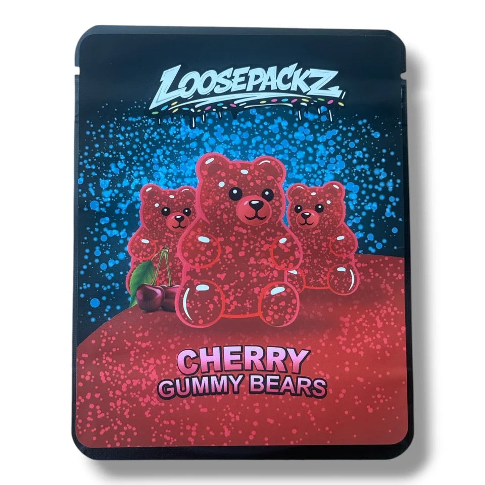 Loosepackz Cherry Gummy Bears (Soft Sticker) Mylar Bag 3.5 Grams