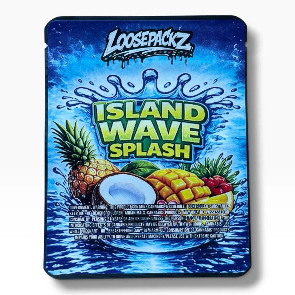 Loosepackz Island Wave Splash (Soft Sticker) With Stickers and Labels Mylar Bag 3.5 Gram