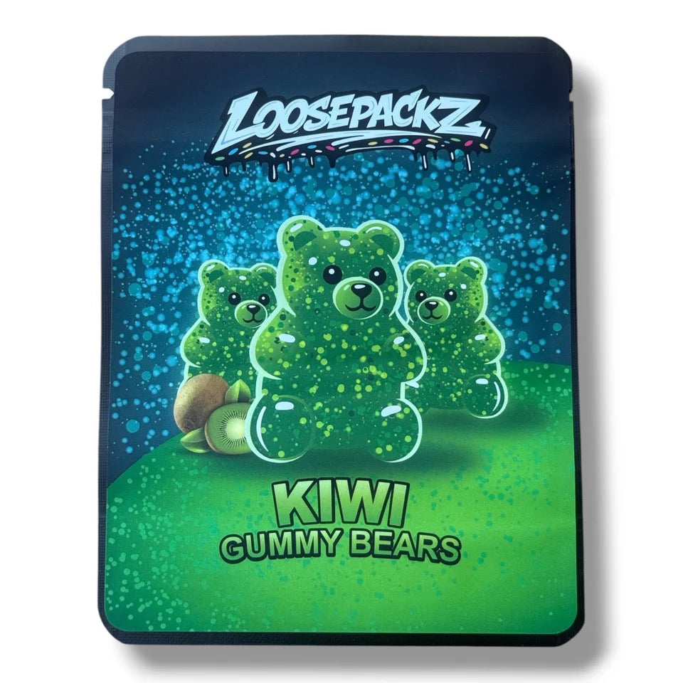 Loosepackz Kiwi Gummy Bears (Soft Sticker) Mylar Bag 3.5 Grams