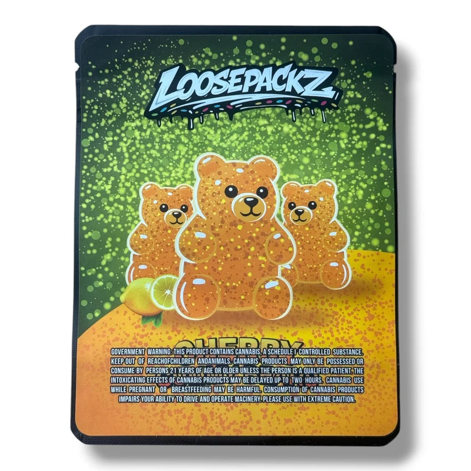 Loosepackz Lemon Gummy Bears (Soft Sticker) Mylar Bag 3.5 G