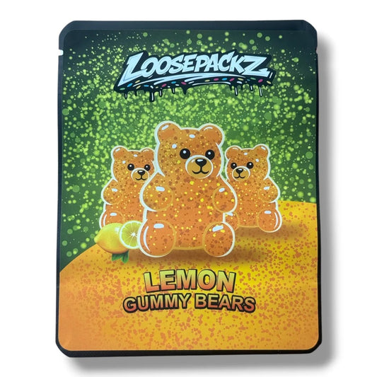 Loosepackz Lemon Gummy Bears (Soft Sticker) Mylar Bag 3.5 Grams