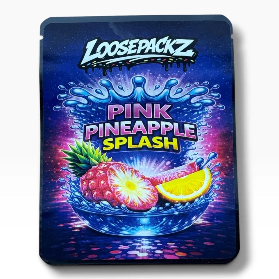 Loosepackz Pink Pineapple Splash (Soft Sticker) With Stickers and Labels Mylar Bag 3.5 Grams