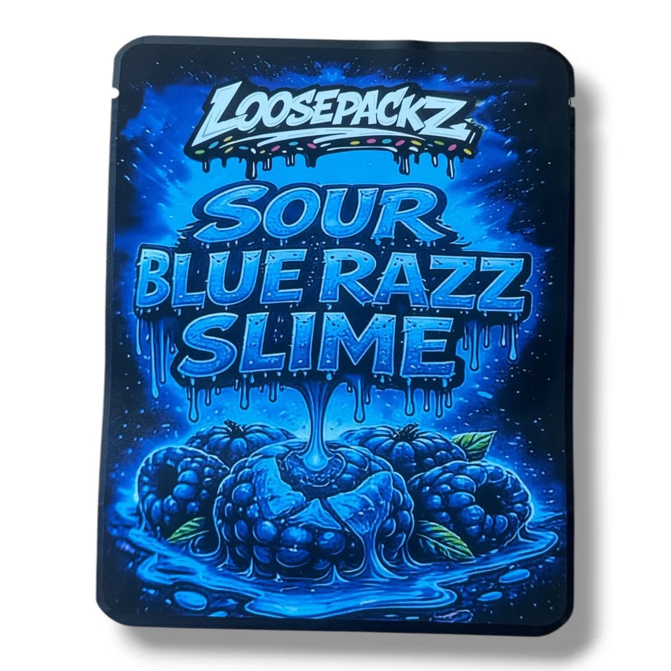 Loosepackz Sour Blue Razz Slime (Soft Sticker) Mylar Bag 3.5 Grams
