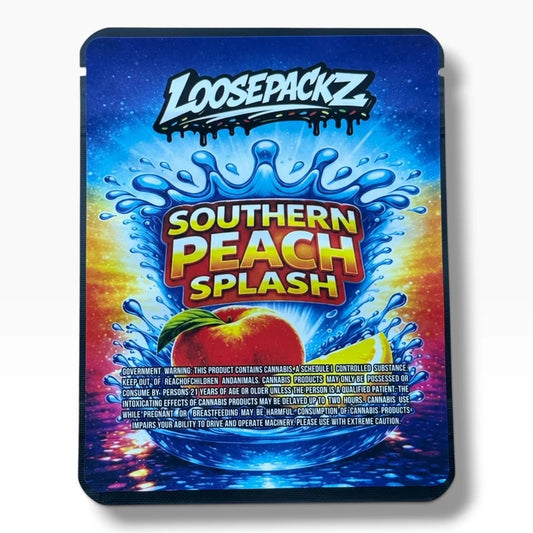 Loosepackz Southern Peach Splash (Soft Sticker) With Stickers and Labels Mylar Bag 3.5 G