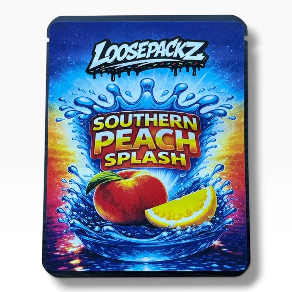 Loosepackz Southern Peach Splash (Soft Sticker) With Stickers and Labels Mylar Bag 3.5 Grams
