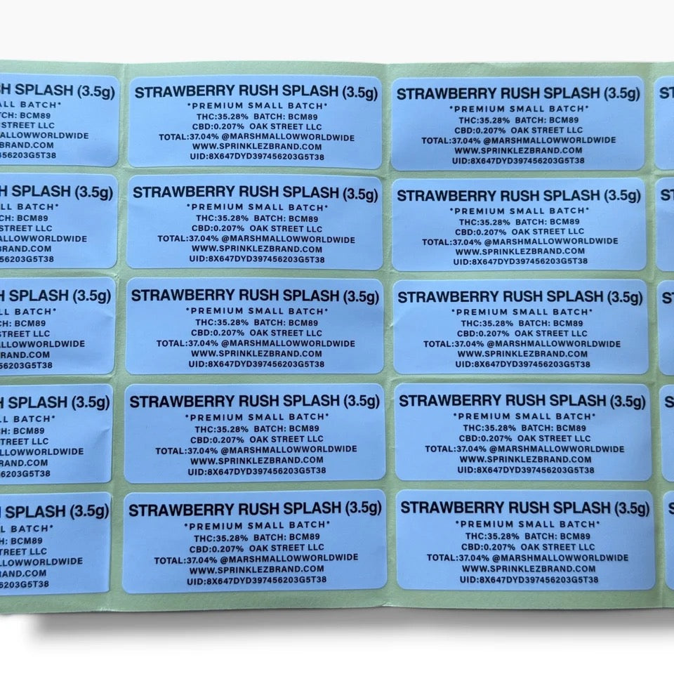 Loosepackz Strawberry Rush Splash (Soft Sticker) With Stickers and Labels Mylar Bag 3.5Grams