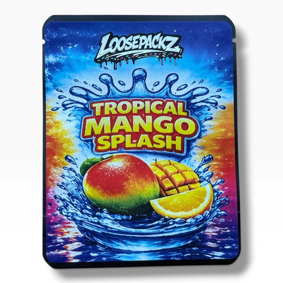 Loosepackz Tropical Mango Splash (Soft Sticker) With Stickers and Labels Mylar Bag 3.5 Grams