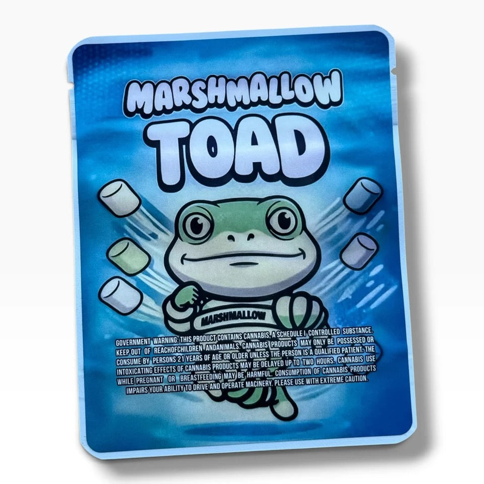 Marshmallow Toad (Soft Sticker) With Stickers and Labels Mylar Bag 3.5 Grams