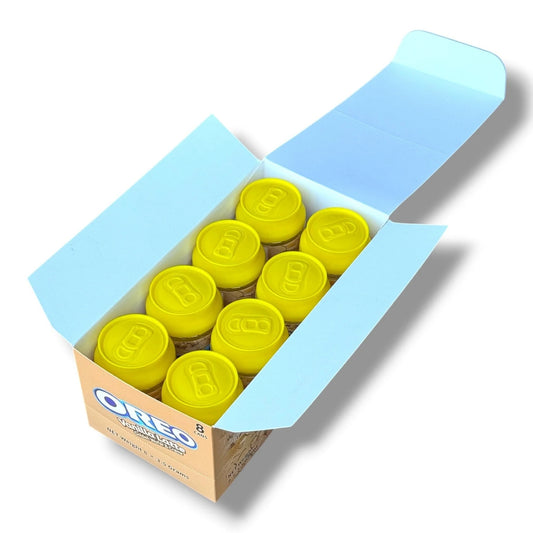 OREO VANILLA LATTE GOLDEN WAFER & CREME 3.5G CANS 8 CANS IN BOX
