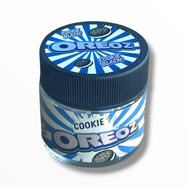 Oreoz Cookie 3.5g Glass Jars with Holographic Sticker Labels