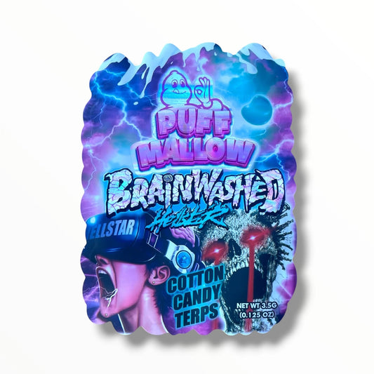 PUFF MALLOW BRAIN WASHED COTTON CANDY TERPS 3.5G MYLAR  BAGS