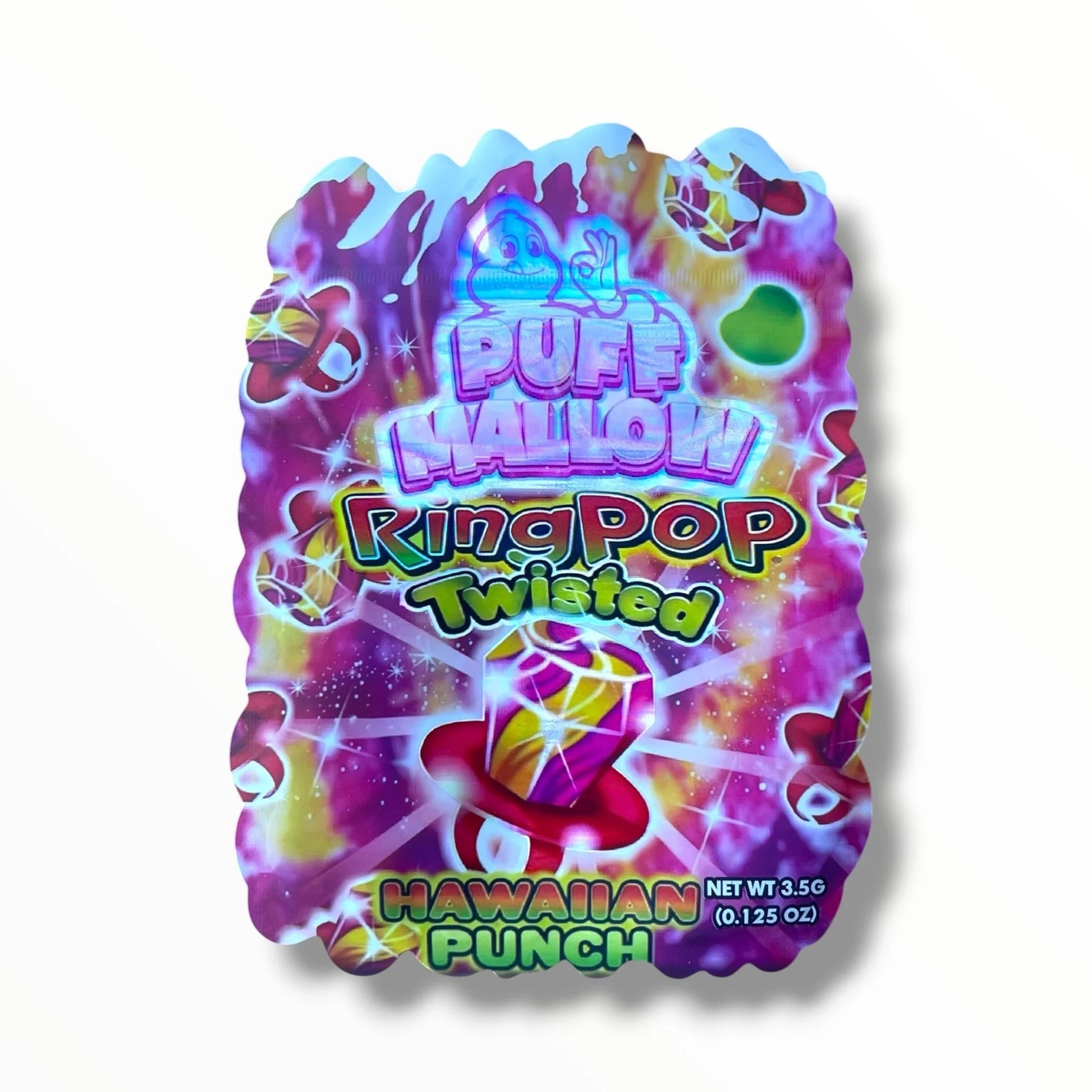 PUFF MALLOW RING POP TWISTED HAWAIIAN PUNCH 3.5G MYLAR  BAGS