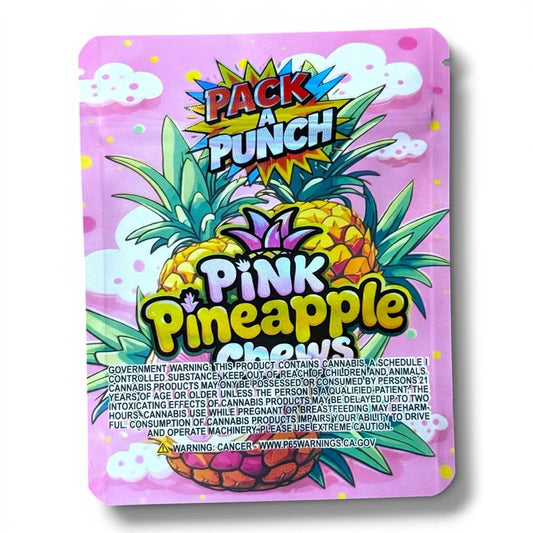 Pack A Punch Pink Pineapple Chews Mylar Bag 3.5 G