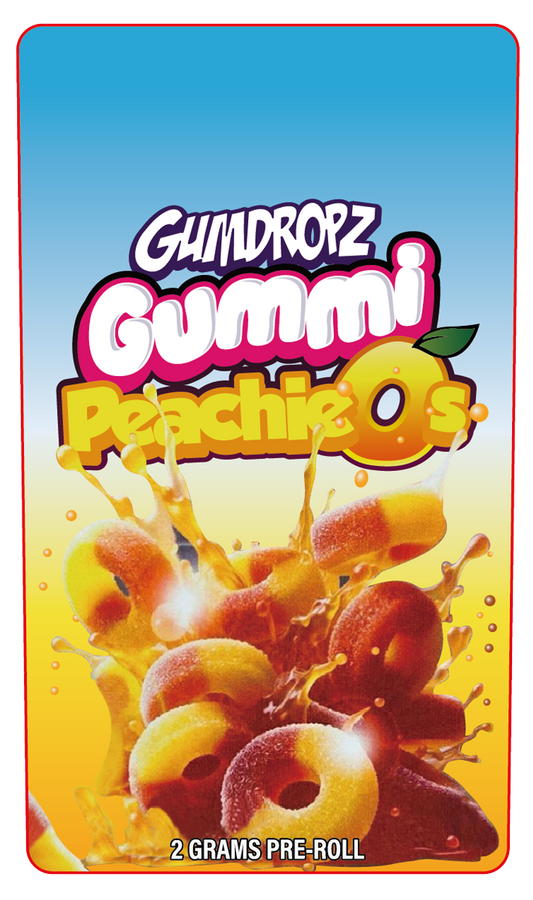 Gummie Peachios 2 Gram Pre-Roll Holographic Labeling/Stickers Only