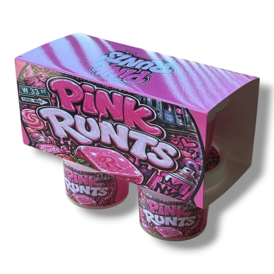 Pink Runts Ice Cream Jars Plastic Container 3.5 Grams