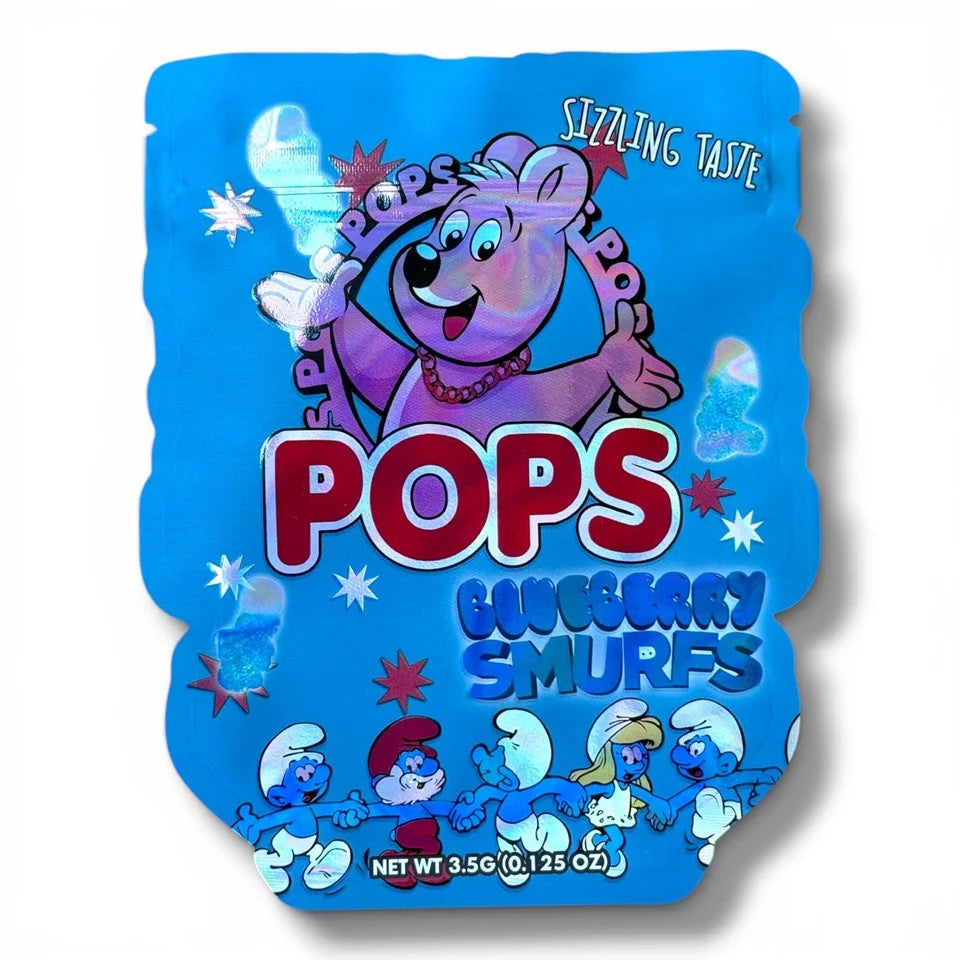 Pops Blueberry Smurfs Mylar Bag 3.5 Grams