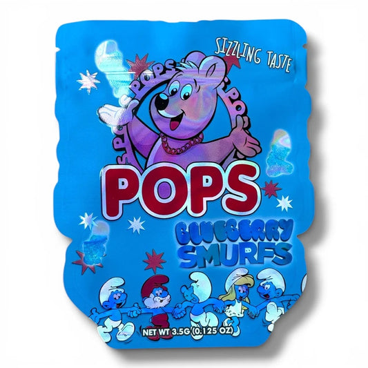Pops Blueberry Smurfs Mylar Bag 3.5 Grams