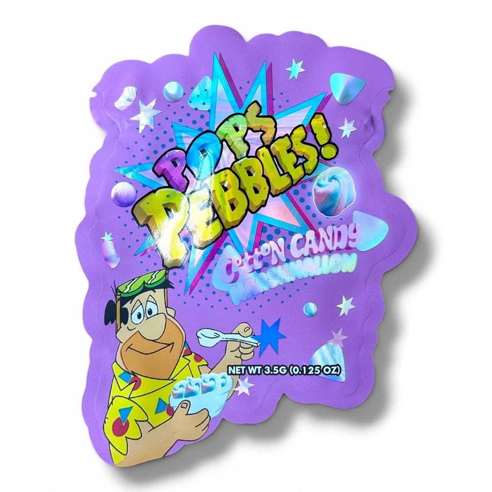 Pops Pebbles Cotton Candy Marshmallow Mylar Bag 3.5 Grams