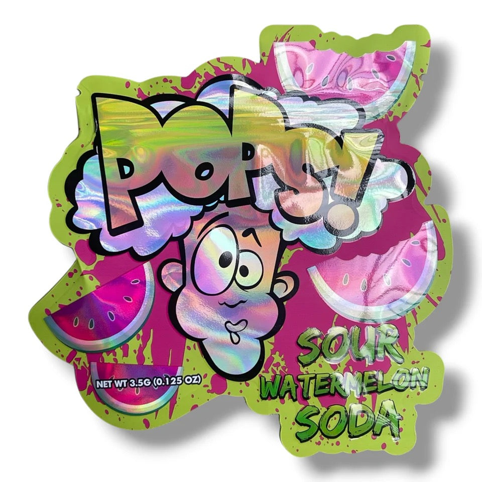 Pops Sour Watermelon Soda Mylar Bag 3.5 Grams