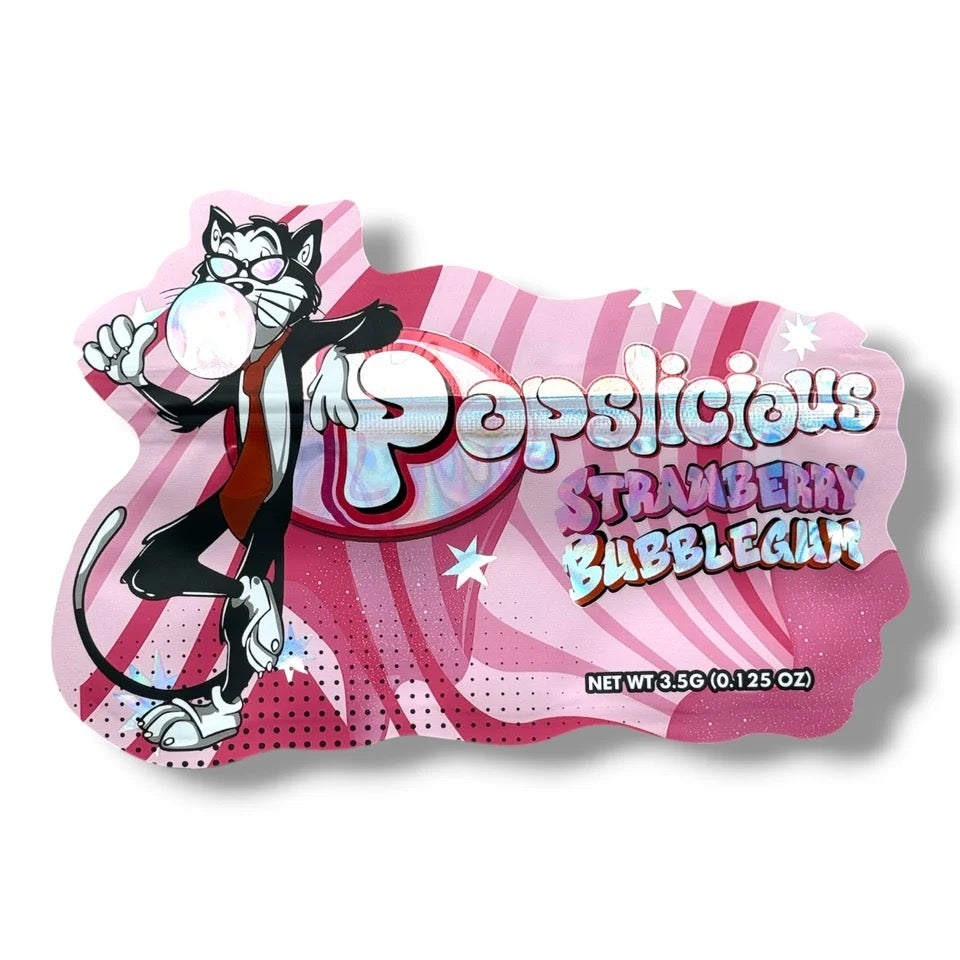 Popslicious Strawberry Bubblegum Mylar Bag 3.5 Grams