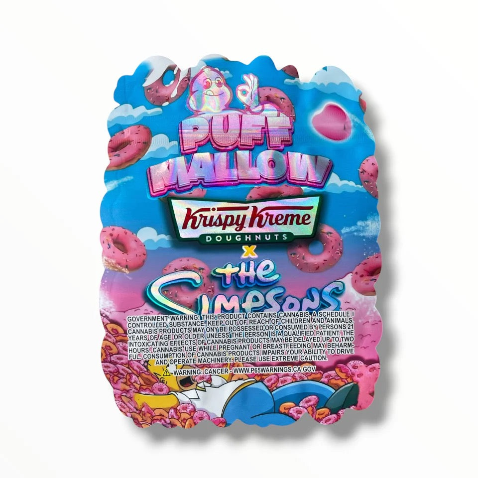 Puff Mallow Krispy Kreme Simpsons Donuts Mylar Bag 3.5 G